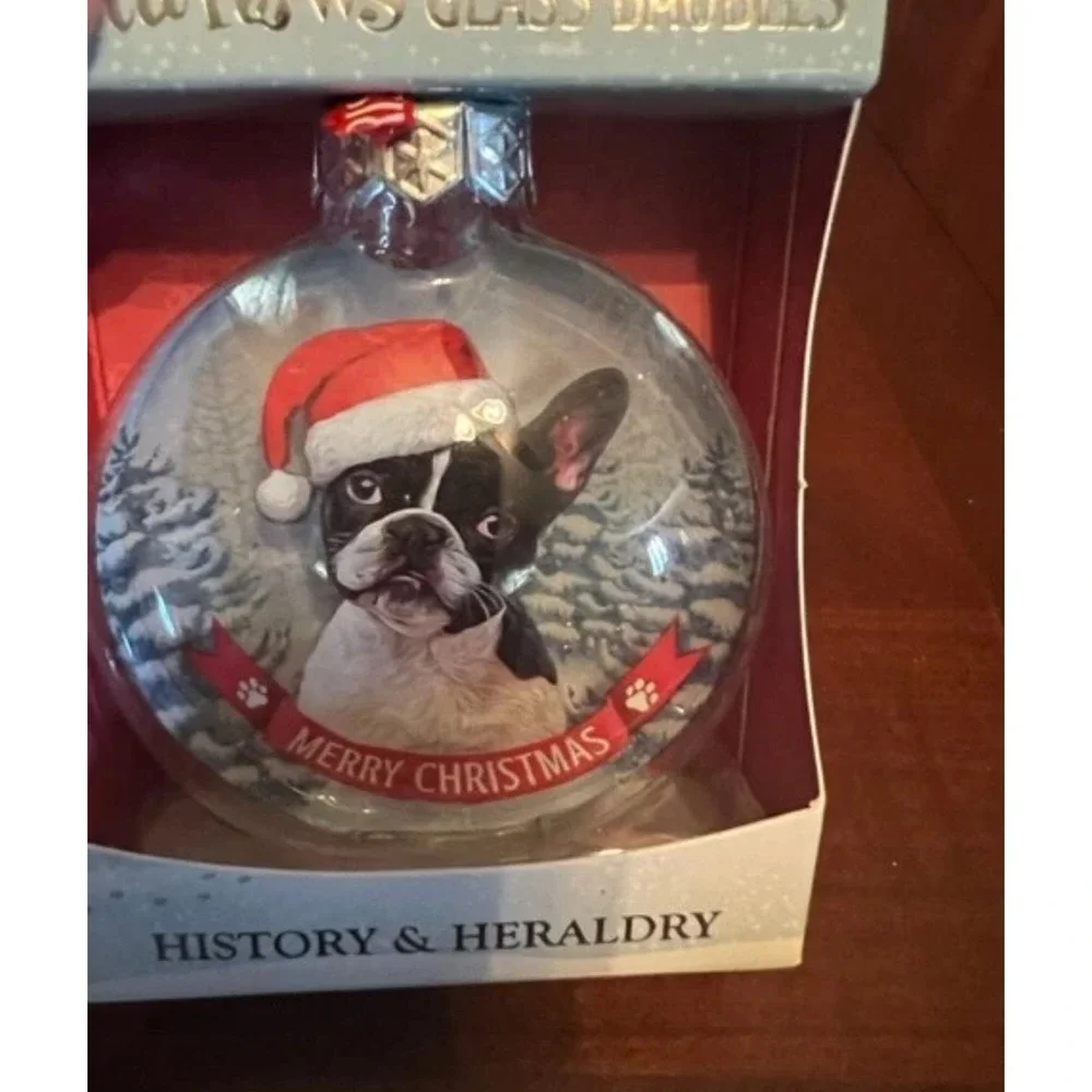 dog bulldogs ‎ Ornament Santa Paws Bauble History & Heraldry Christmas